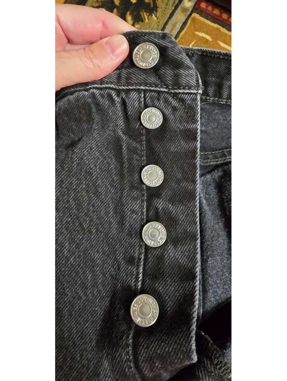 Circa 2014 Black 36x34 Button Fly Authentic Levi 501's